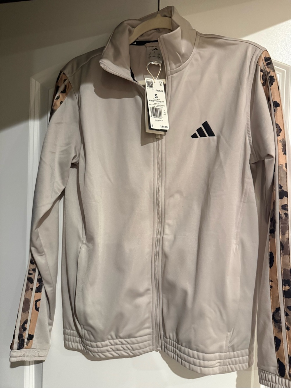 NWT Adidas W AOP Tricot Track Jacket Leopard Print Size S $60